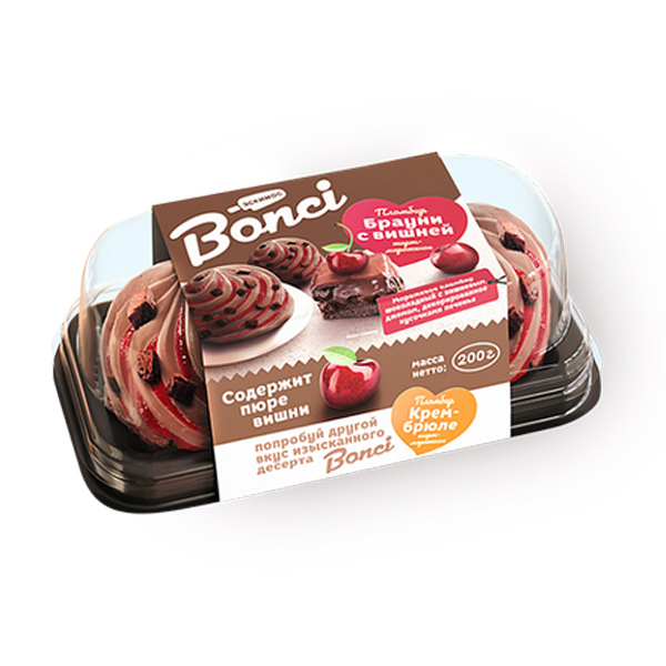Мороженое торт Bonci брауни с вишней 200г Эскимос